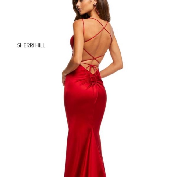 Sherri Hill size 0 red prom dress - Picture 4 of 4